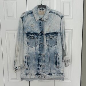 We The Free Light Blue Distressed Jean Jacket